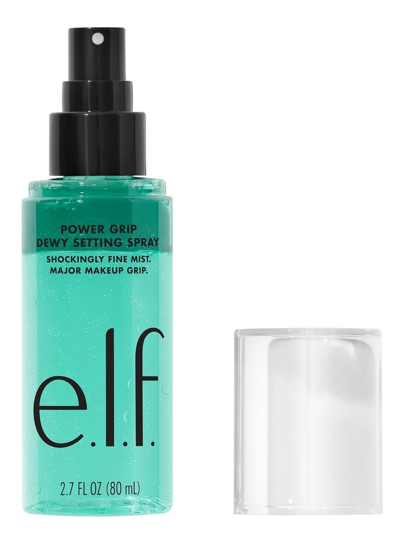 elf power grip dewy setting spray ultra fine mist with hyaluronic acid grips makeup for hydrated dewy finish vegan and cruelty free 1  - Image 1