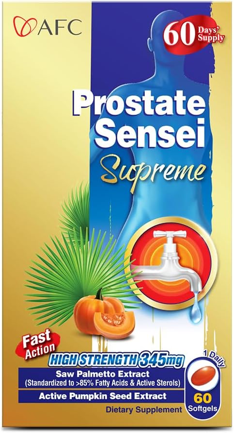 AFC Japan Prostate Sensei Supreme  Saw Palmetto Supplement for Men with Fatty Acids  Sterols  Supports Urinary Flow Bladder Function Hair Health  Natural Prostate Support Formula 2 Month Supply - Image 3