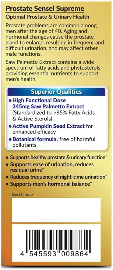 AFC Japan Prostate Sensei Supreme  Saw Palmetto Supplement for Men with Fatty Acids  Sterols  Supports Urinary Flow Bladder Function Hair Health  Natural Prostate Support Formula 2 Month Supply - Image 5