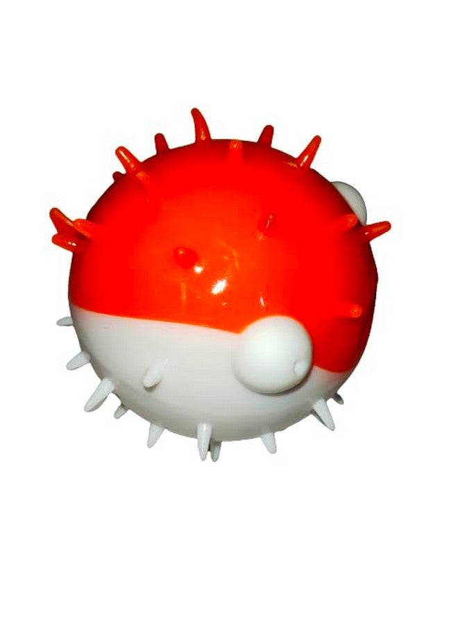 كرة على شكل سمكة منتفخة غاضبة للحيوانات الأليفة | لعبة تفاعلية بمسامير مقاس 3.5 بوصة تصدر صوت صرير | لعبة تنظيف الأسنان للجراء والكلاب - Image 5