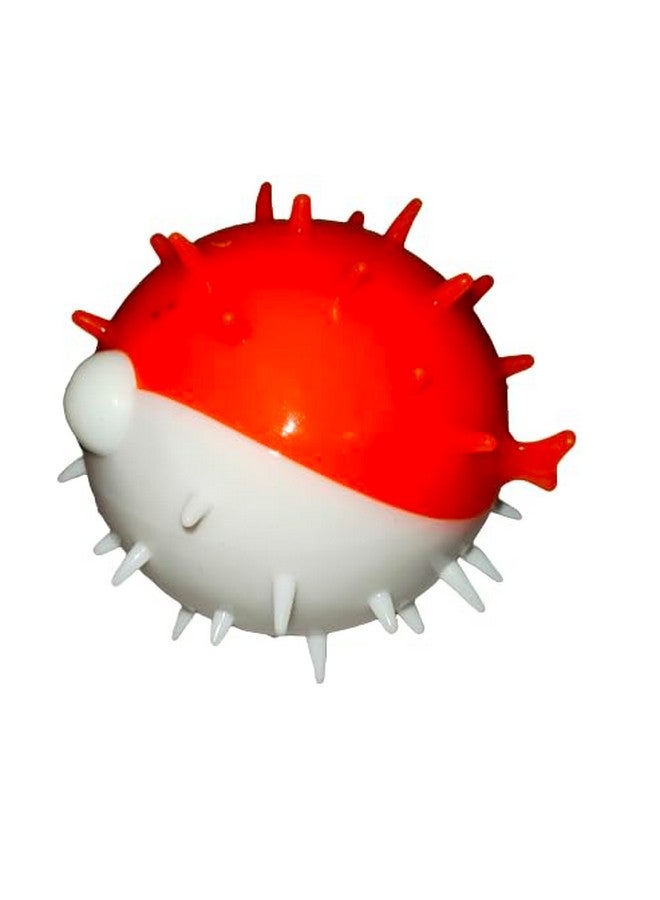 كرة على شكل سمكة منتفخة غاضبة للحيوانات الأليفة | لعبة تفاعلية بمسامير مقاس 3.5 بوصة تصدر صوت صرير | لعبة تنظيف الأسنان للجراء والكلاب - Image 1