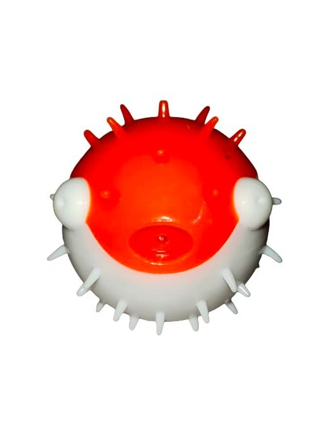 كرة على شكل سمكة منتفخة غاضبة للحيوانات الأليفة | لعبة تفاعلية بمسامير مقاس 3.5 بوصة تصدر صوت صرير | لعبة تنظيف الأسنان للجراء والكلاب - Image 4