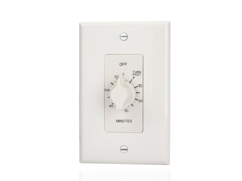 NSI TORK A560MW Spring-Wound In-Wall Twist Timer with 60-Minute Length and White Faceplate, for Automatic Shutoff of Fans or Lights - Image 2