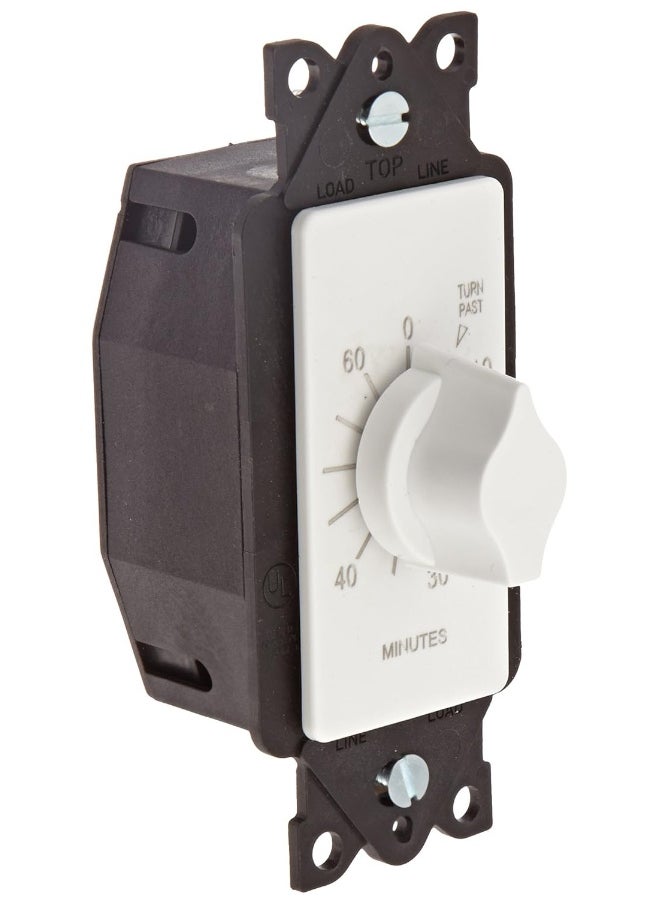 NSI NSi Industries TORK A560MW In-Wall Spring Wound 60-Minute Mechanical Interval Timer Switch - for Indoor/Outdoor Lighting and Fans - Automatic Off - White  - Image 1