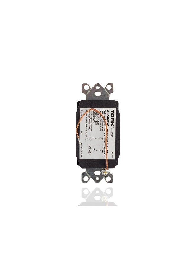 NSI NSi Industries TORK A560MW In-Wall Spring Wound 60-Minute Mechanical Interval Timer Switch - for Indoor/Outdoor Lighting and Fans - Automatic Off - White  - Image 3