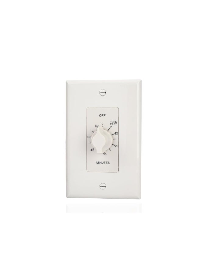 NSI NSi Industries TORK A560MW In-Wall Spring Wound 60-Minute Mechanical Interval Timer Switch - for Indoor/Outdoor Lighting and Fans - Automatic Off - White  - Image 4