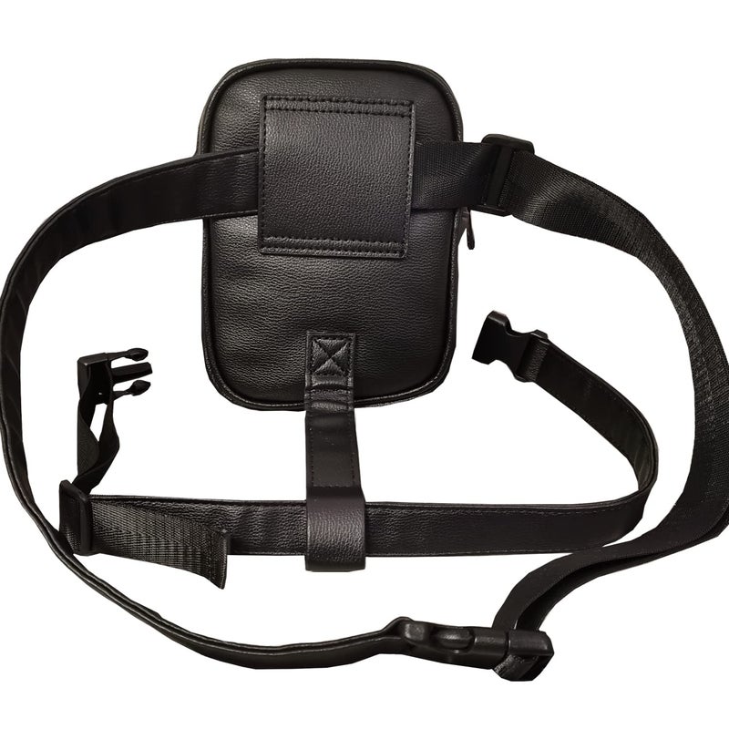 Larswon Plus Size Leg Harness Bag for Women - Synthetic Leather Thigh Pouch Hip Fanny Pack Black - Image 4