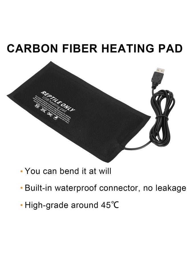 Pilipane Reptile Heat Pad 11X7 Inch 9W Under Tank Terrarium Warmer Heating Mat, USB Heating Pad Fiber Cloth Constant Temperature 45℃ for Turtle Lizard Frog Snake Reptile and Other Small Animals - Image 4