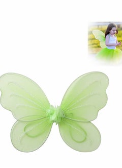 Excefore Butterfly Wings, 2Pcs Craze Girls' Fairy Dress Up Princess Set for Toddler Girls Children Halloween Costume Birthday Party Accessories, Green  - Image 1