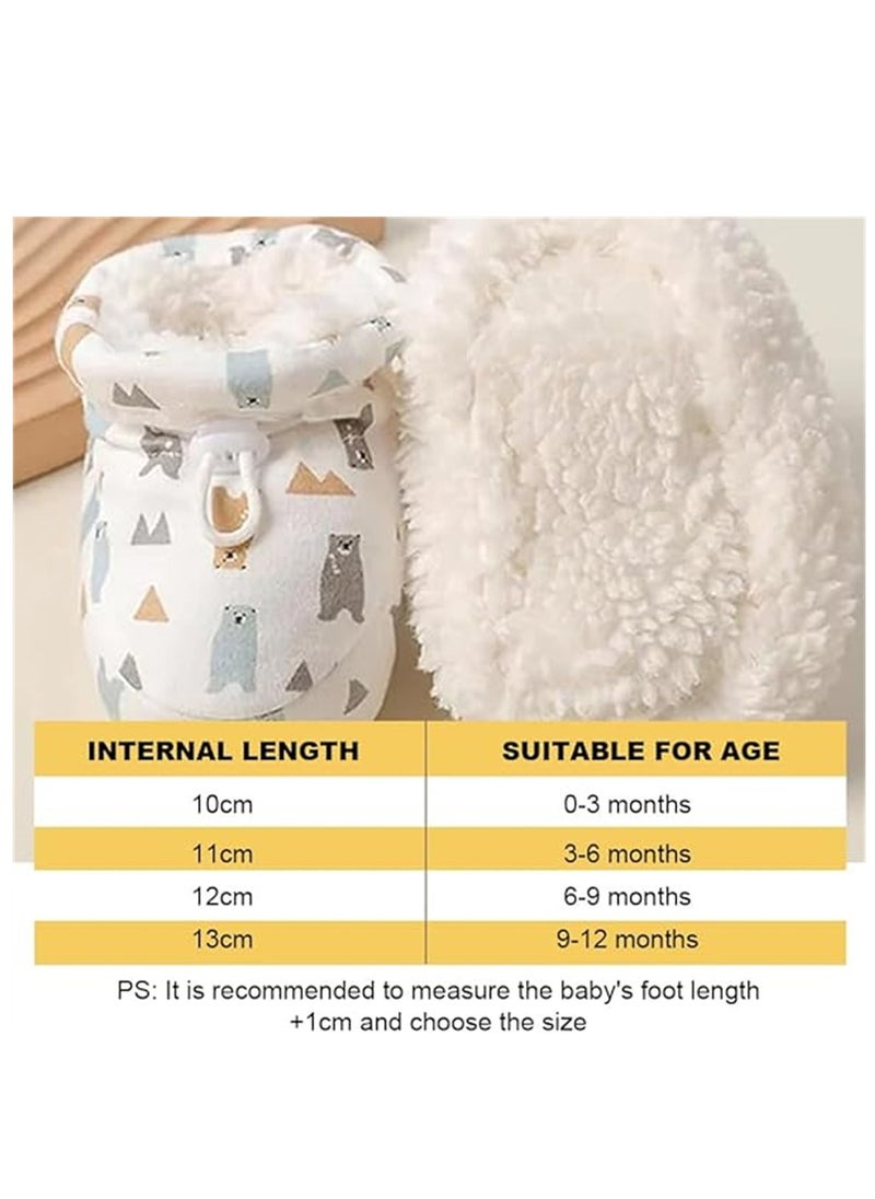 SYOSI - Warm Fur Baby Boots, Anti-Slip Soft Sole Warm Fur Baby Sock Shoes, Infant Unisex Warm Fur Lining Soft Boots, Fur Baby Boots with Drawstring Infant Winter Boots, Blue, 1 Pair, 11 cm - Image 1