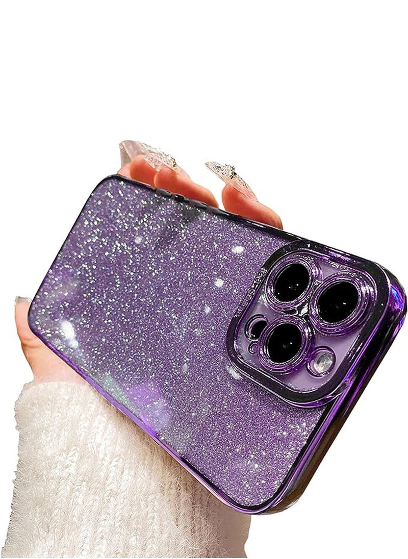 Generic - iPhone 15 Pro Max/iPhone 15 Ultra Case Cover For Women Girls Glitter Luxury Flexible Plating Shockproof Full Camera Lens Protective Protection Accessories Phone Back Cover - Image 1