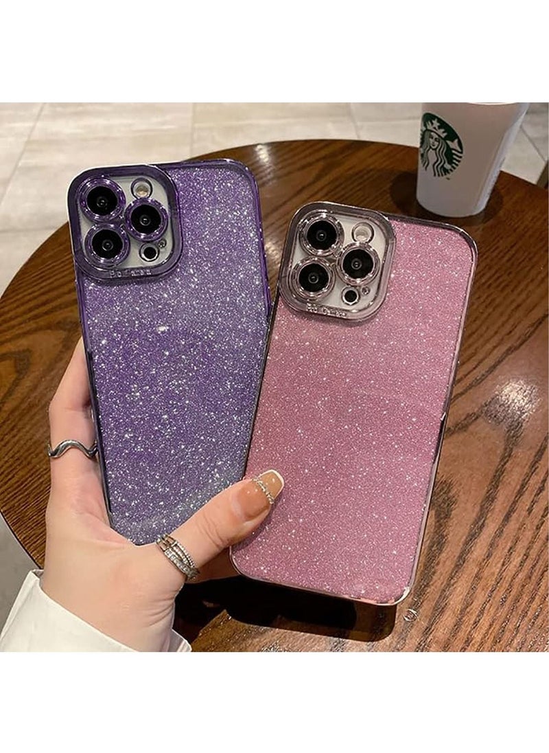Generic - iPhone 15 Pro Max/iPhone 15 Ultra Case Cover For Women Girls Glitter Luxury Flexible Plating Shockproof Full Camera Lens Protective Protection Accessories Phone Back Cover - Image 1