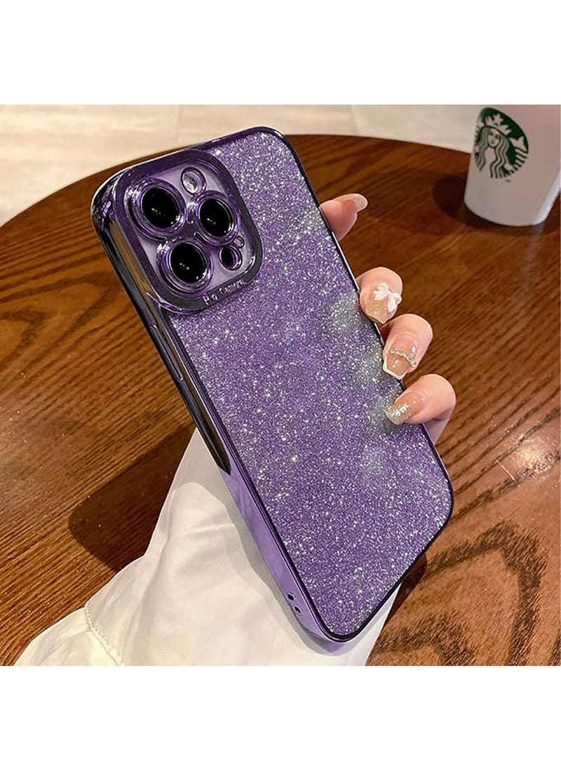 Generic - iPhone 15 Pro Max/iPhone 15 Ultra Case Cover For Women Girls Glitter Luxury Flexible Plating Shockproof Full Camera Lens Protective Protection Accessories Phone Back Cover - Image 1