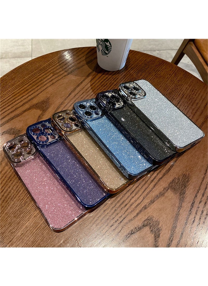 Generic - iPhone 15 Pro Max/iPhone 15 Ultra Case Cover For Women Girls Glitter Luxury Flexible Plating Shockproof Full Camera Lens Protective Protection Accessories Phone Back Cover - Image 1