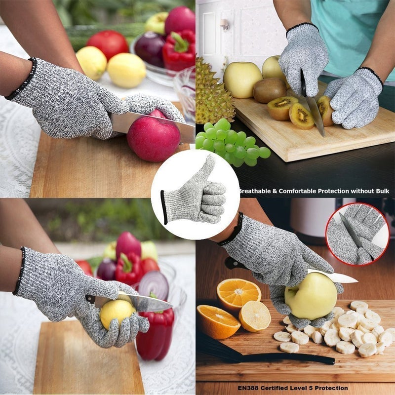 Mezons Cut Resistant Gloves Food Grade Level 5 Protection for Oyster Shucking Meat Cutting and Wood Carving Free Size - Image 2