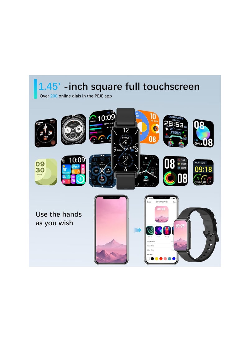 PEJE PEJE Smartwatch,Smart Watch for Men(Answer/Make Calls)1.45” HD Display,120+ Sport Modes,IP68 Waterproof Fitness Watch, with SpO2/Heart Rate/Sleep Monitor,Smartwatch Compatible Android iOS (Pink) - Image 3