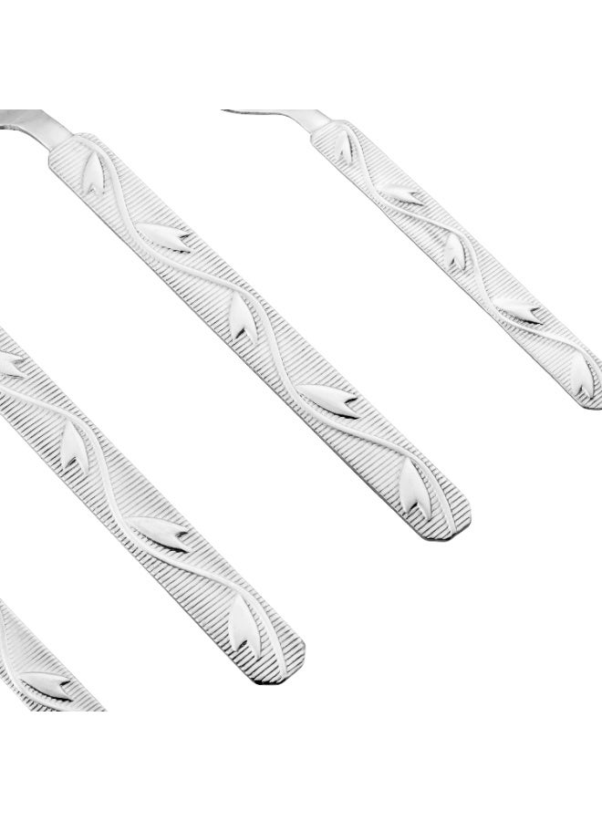 كازا روزا طقم أدوات مائدة من الستانلس ستيل المقاوم للصدأ مكون من 60 قطعة فضي - Image 3