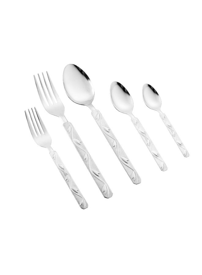 كازا روزا طقم أدوات مائدة من الستانلس ستيل المقاوم للصدأ مكون من 60 قطعة فضي - Image 2