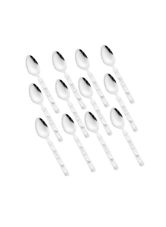 كازا روزا طقم أدوات مائدة من الستانلس ستيل المقاوم للصدأ مكون من 60 قطعة فضي - Image 4