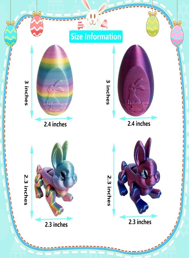 QBvuj 3D Printed Easter Eggs with Bunny Inside,Crystal Bunny Egg,Easter Basket Stuffers,Easter Gifts Home Executive Desk Decor,Easter Surprise Rabbit Eggs - Image 2