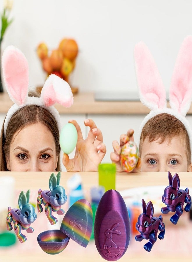 QBvuj 3D Printed Easter Eggs with Bunny Inside,Crystal Bunny Egg,Easter Basket Stuffers,Easter Gifts Home Executive Desk Decor,Easter Surprise Rabbit Eggs - Image 3