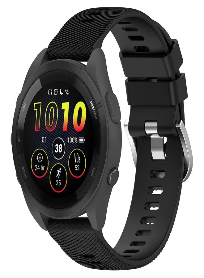 AWADUO Compatible with Garmin Forerunner 265S Replacement Band, 18mm Replacement Silicone Wrist Strap Bracelet Band, Soft And Durable(Black) - Image 2