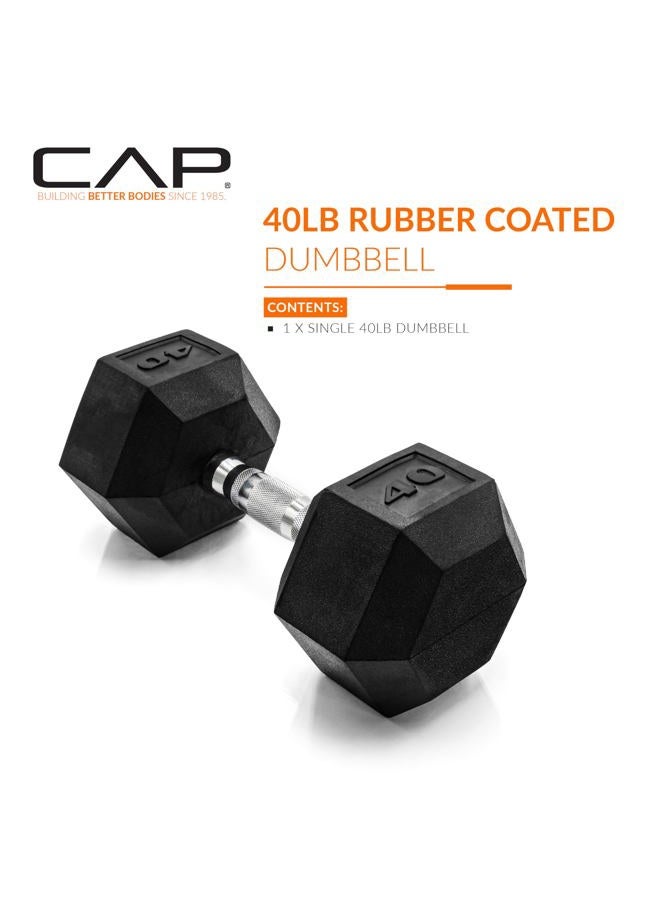 CAP Barbell 40 LB Coated Hex Dumbbell Weight, New Edition - Image 2