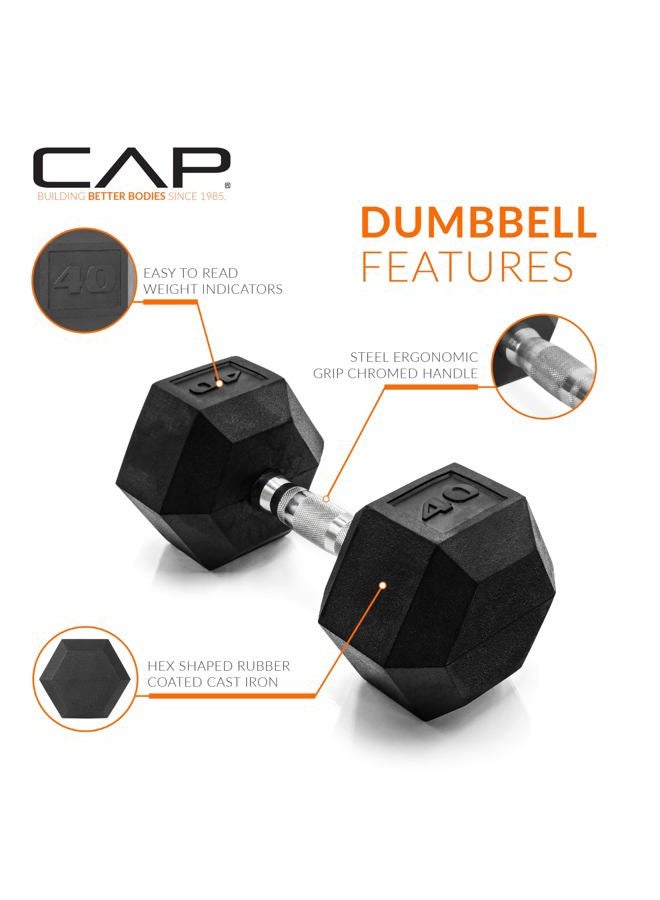 CAP Barbell 40 LB Coated Hex Dumbbell Weight, New Edition - Image 3