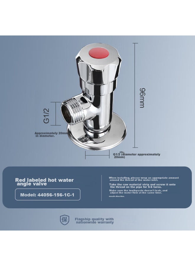 Jomoo 44056-156/1c Quick-open Brass Eight-way Valve, Triangular Valve, Thickened -proof, Single Hot Water - Image 1