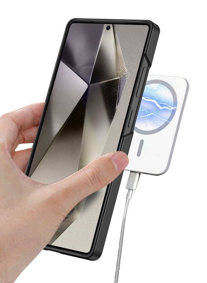 عام غطاء مغناطيسي لسامسونج S24 الترا - مقاوم عالي للسقوط، فتحات دقيقة، غطاء كاميرا معدني مدمج مع حامل، [متوافق مع ماج-سيف]، واقي من الصدمات - Image 2