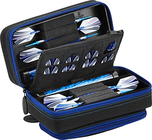 Casemaster by GLD Products Plazma Pro Dart Case/Wallet Black with Sapphire Zipper and Phone Pocket, Sapphire Trim - Image 1