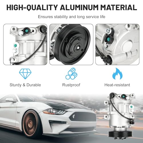 ILONPA ضاغط مكيف هواء جديد مع قابض لهيونداي أكسنت 1.6 لتر 2012-2017، 2012-2017 لكيا ريو 1.6 لتر، فقط تحكم تلقائي في درجة الحرارة (بدون يدوي)، 140589 140589C 140589NC 140589NEW - Image 5