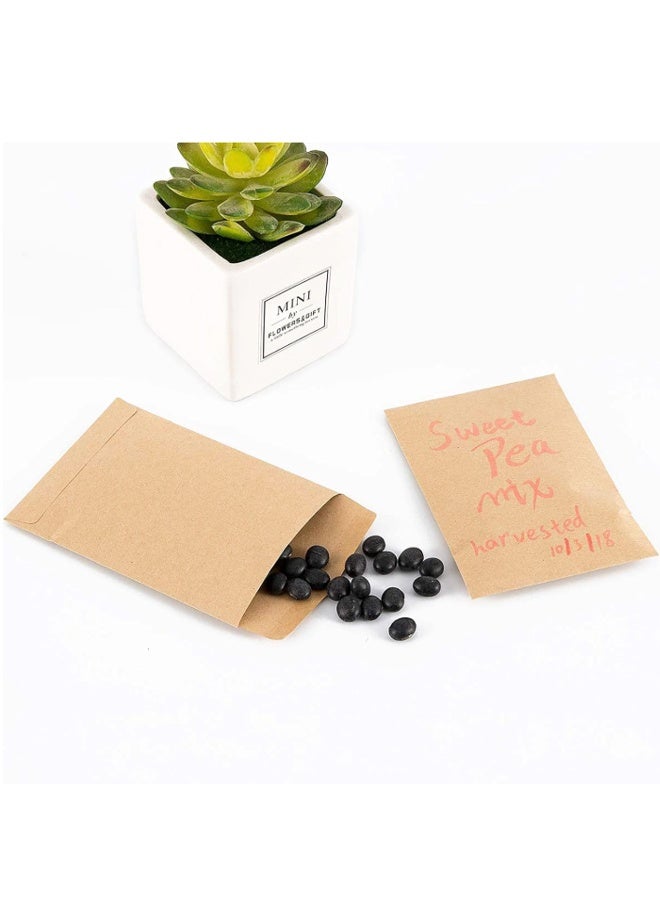 100 Pack Self Adhesive Small Parts Envelopes Kraft Self Sealing Seed Coin Packets Envelope Stamps Storage for Home Garden Wedding Office, 5.7cm x 8.89cm - Image 3