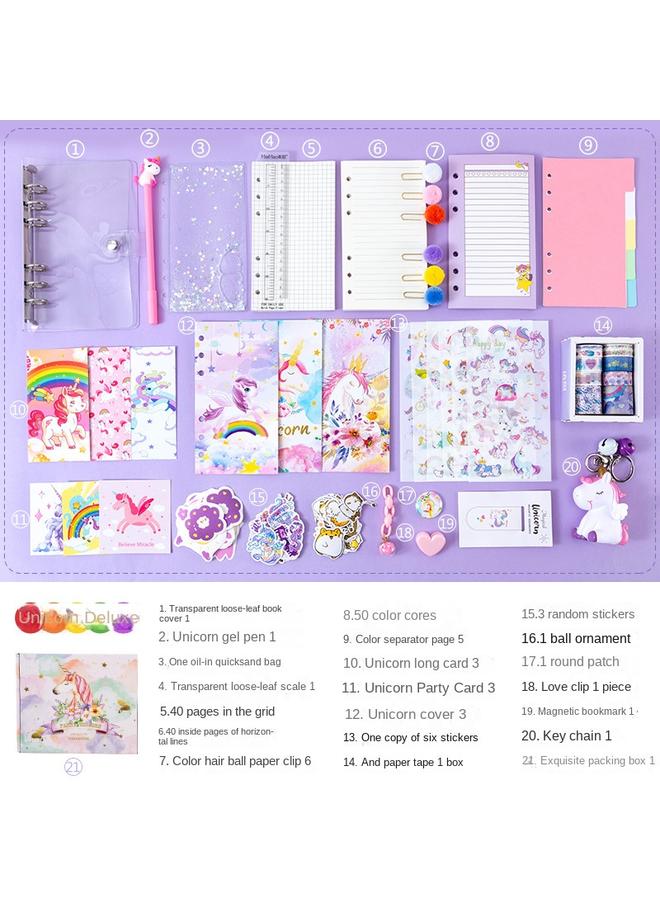 Bluejw Dream Cherry Blossom Quicksand Hand Ledger Simple Ins Style Girl Cute Loose-leaf Detachable Net Red Hand Ledger Suit - Image 1