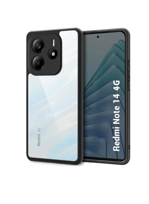Case Cover Shockproof Hard PC Back UNBLACK Soft TPU Frame Anti-yellowing Slim Protective Cover Compatible with Redmi Note 14 4G (Clear)