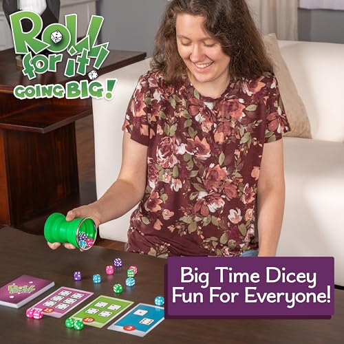 Calliope Games Roll for It Going Big FastPlaying Family Dice Game with Big Oversized Cards and Dice Retirement Party Games Fun Family Games for Travel Parties and Game Night Purple Edition - Image 5