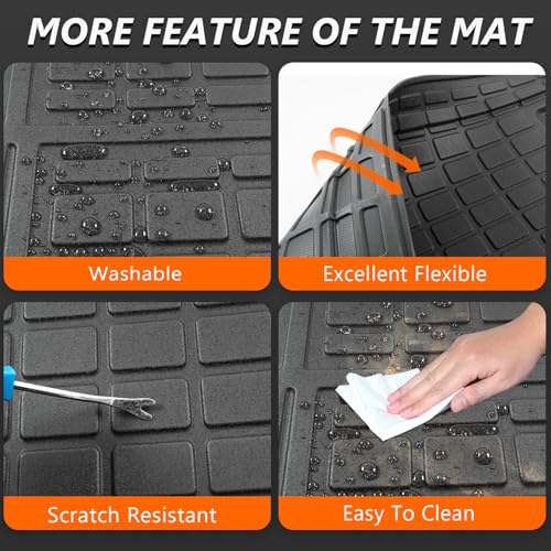 powoq Cargo Mat Compatible with 2018-2024 Jeep Wrangler JL Unlimited 4 Door Backrest Mat Trunk Mat TPE Replacement for 18-24 Jeep Wrangler JL 4X4 Accessories (Fit 18-24 JL 4X4,Trunk Mat+Backrest Mat) - Image 5