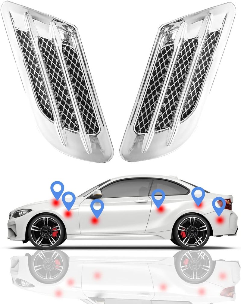 ، زوج واحد من ملصقات تزيين الحواف الجانبية للسيارات من نوع SUV، قابلة للاستخدام مع جميع أنواع السيارات، لون فضي. - Image 3