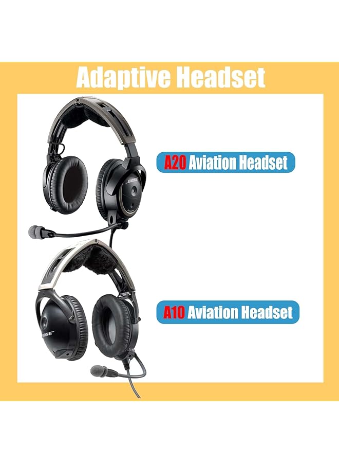 erorex A20 Ear Pads Replacement A10 Ear Cushion Cups Earpads Cover Parts Compatible With Bose A20 A10 Aviation Headset Black Pad - Image 2