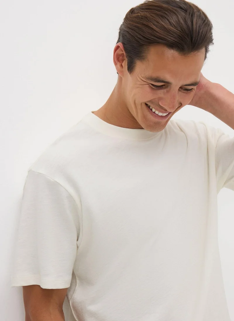 Matalan White Plain Slub T-Shirt