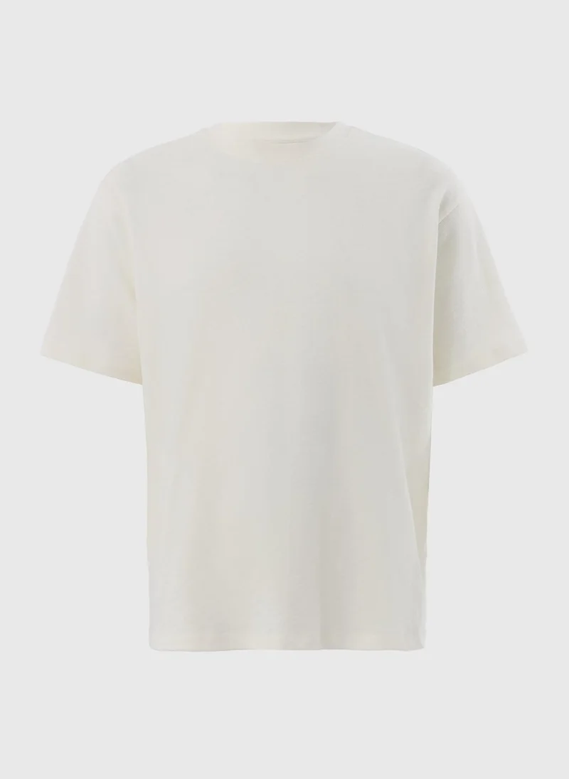 Matalan White Plain Slub T-Shirt