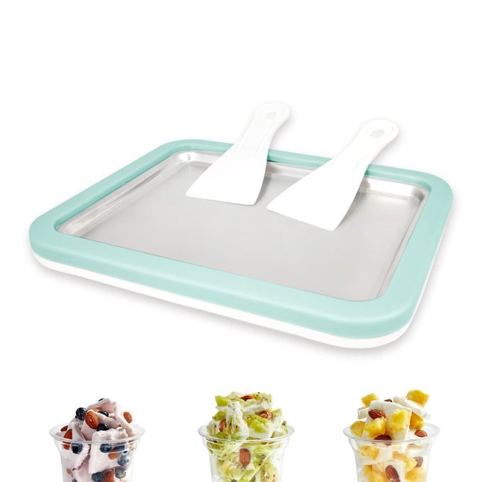 ROLLED ICE CREAM MAKER INSTANT ICE CREAM MAKER INSTANT GELATO PANROLL HOMEMADE DIY FOR FUN PARENTCHILD ACTIVITIES FAMILIES MINT GREEN