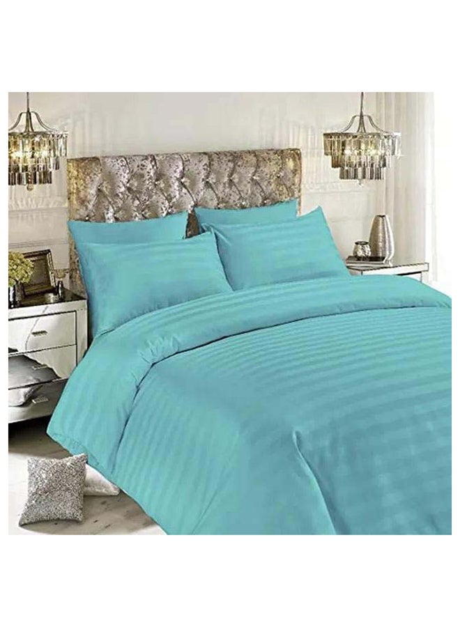 HOTEL COLLECTION Stripe King Teal Blue Duvet Cover set with 2 Pillow Case 240x260 cm - Image 2