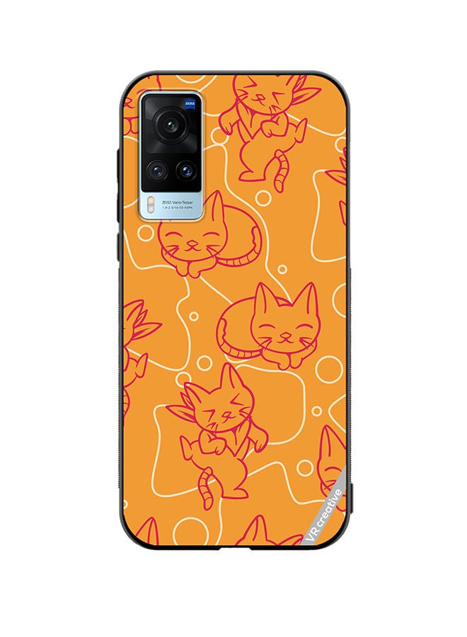 VR CREATIVE Protective Case Cover For Vivo X60 Chilling Cat Pattern Design Multicolour - Image 1