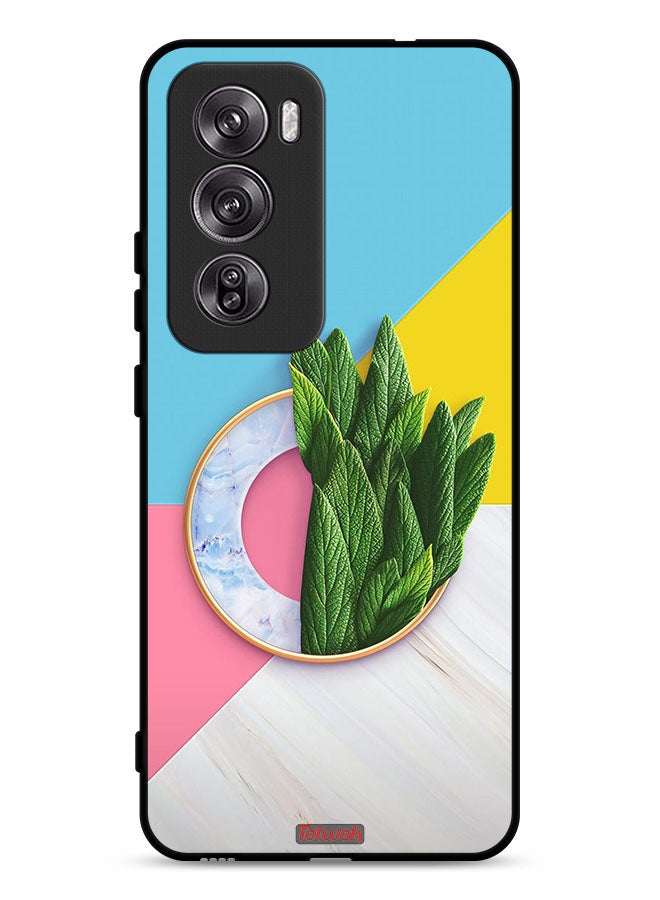 Tolwak Oppo Reno12 Pro 5G Protective Case Cover Leaves Abstract Pattern  - Image 1