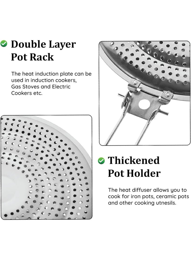 Bukela Heat Diffuser Reducer Flame Guard Simmer Plate Stainless Steel Heat Diffuser for Gas and Electric Stove Simmer Plate Flame Guard for Gas Top Cooking(silver) - Image 5