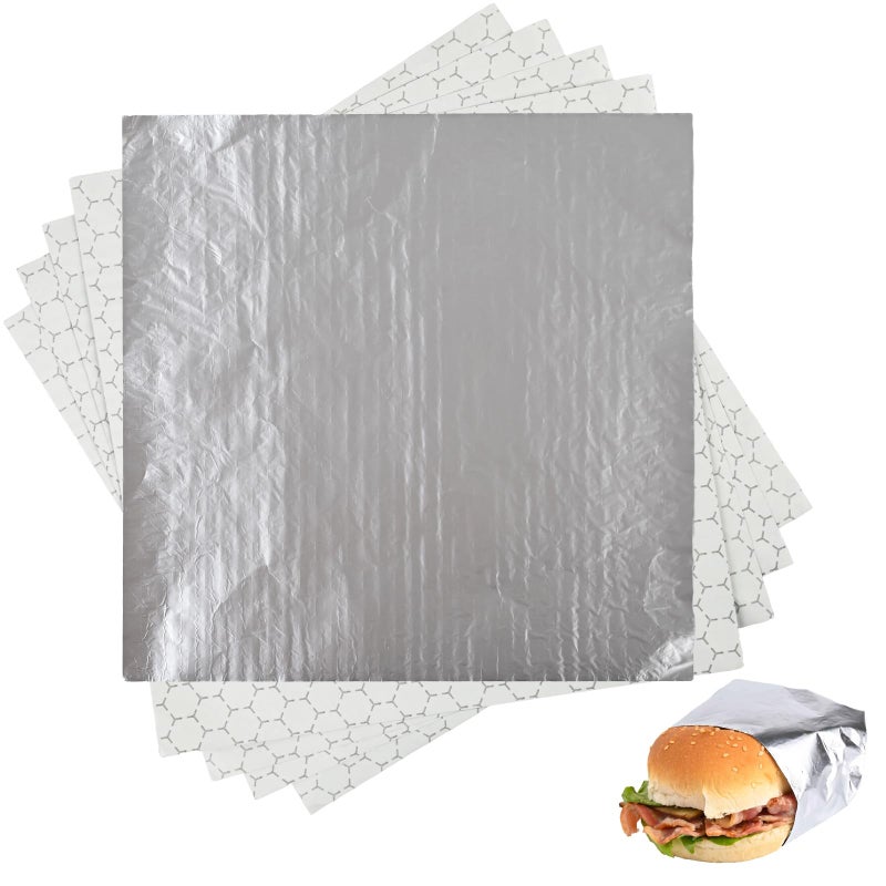 CELSOL 50 Pack Premium Insulated Foil Sandwich Wrap Sheets 12x12 PreCut Foil Paper for Hot Dogs Burgers Burritos Food Wrapping GreaseResistant and Waterproof Heat Cold Insulation for Freshness - Image 2