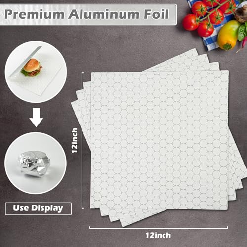 CELSOL 50 Pack Premium Insulated Foil Sandwich Wrap Sheets 12x12 PreCut Foil Paper for Hot Dogs Burgers Burritos Food Wrapping GreaseResistant and Waterproof Heat Cold Insulation for Freshness - Image 3