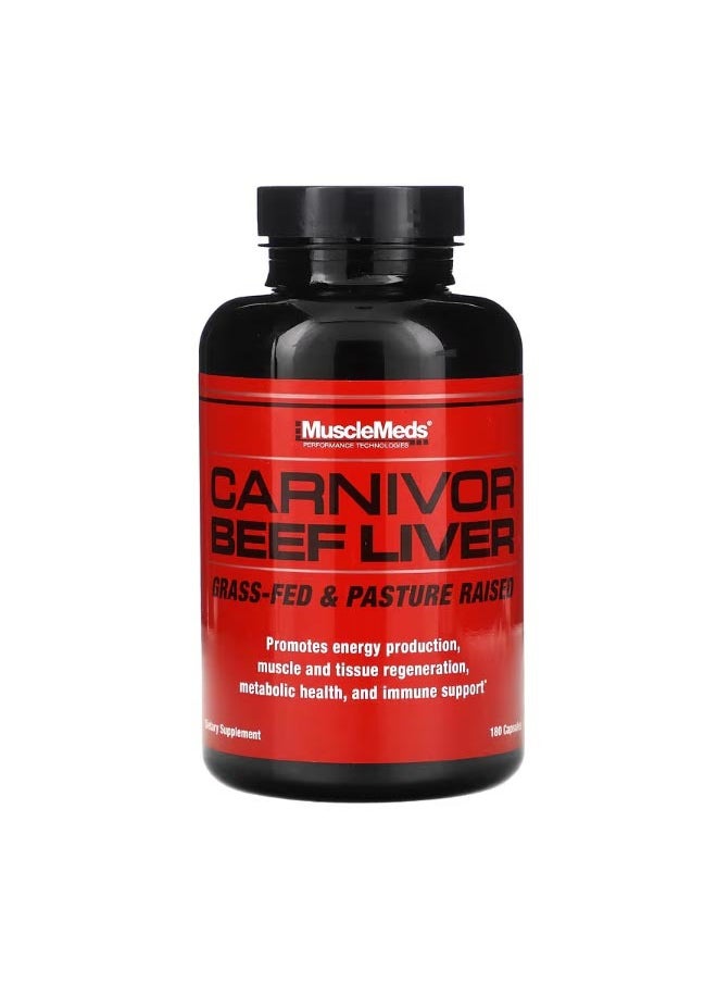MUSCLEMEDS Carnivor Beef Liver 180 Capsules  - Image 1