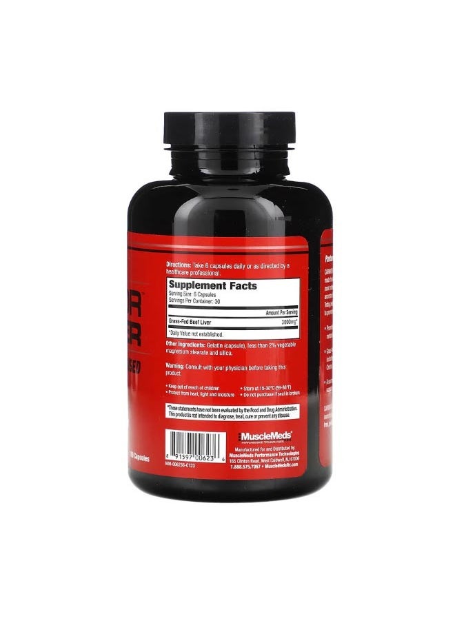 MUSCLEMEDS Carnivor Beef Liver 180 Capsules  - Image 2
